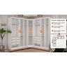 Modulado Closet Completo Espelhado 9 Portas 6 Gavetas - Rizon-branco - Móveis Novo Horizonte - 3
