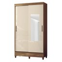 Ver imagem 1 de Guarda Roupa Solterio 2 Portas de Correr com Espelho e Pés Fit Jequitibá Off White - Santos Andirá