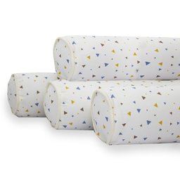 Kit Protetor de Berço 100% Algodão Percal 200 Fios Rolinho Moderninhos 08 Peças:triangles - 2