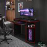 Mesa Gamer Pc Escrivaninha Mesa - Mod.1230 Cor:preto/vermelho - 2