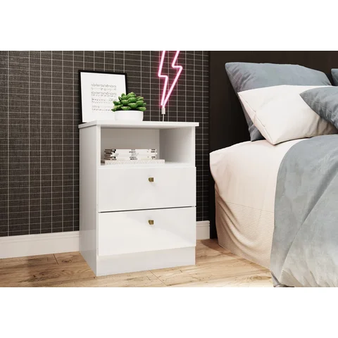 Mesa de Cabeceira 2 Gavetas 1 Nicho Irlanda 