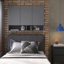 Ver imagem 4 de Armário Aéreo MI 3 Portas Com Nichos Para Objetos e Decoração Sem Puxadores Externos Com Prateleiras