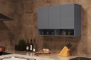 Ver imagem 2 de Armário Aéreo MI 3 Portas Com Nichos Para Objetos e Decoração Sem Puxadores Externos Com Prateleiras