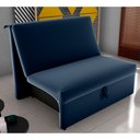 Ver imagem 1 de Sofá Cama 2 Lugares Belize Veludo Azul