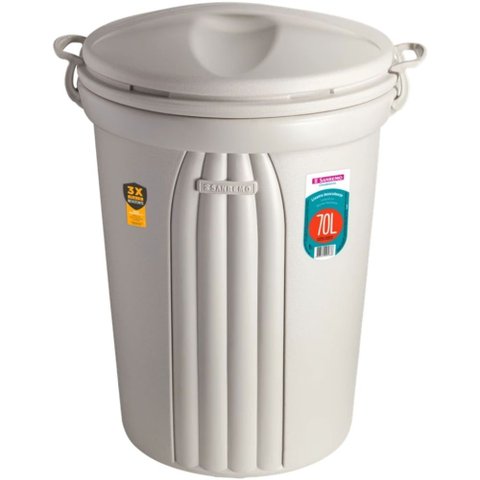 Cesto de Lixo Plástico 70 Litros - 290 - Sanremo Cesto P/lixo 70l C/tampa Sanremo 290