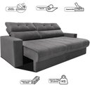Ver imagem 4 de Sofá Retrátil e Reclinável 1,90m Clean Cama Inbox Velusoft Cinza