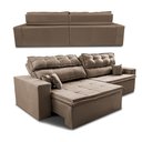 Ver imagem 7 de Sofá Retrátil e Reclinável 2,92m Luxos Cama Inbox Velusoft Castor