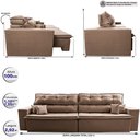 Ver imagem 3 de Sofá Retrátil e Reclinável 2,92m Luxos Cama Inbox Velusoft Castor