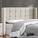 Ver imagem 1 de Cabeceira Cama Box Casal Queen Size Gioconda 160cm com Frame Veludo Bege - Abmaza