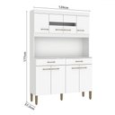 Ver imagem 4 de Armário de Cozinha Laura 8 Portas 2 Gavetas Branco - Fellicci