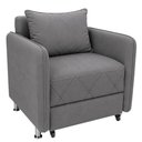Ver imagem 2 de Sofá Cama Solteiro 1 Lugar 175cm Daiana Suede Chumbo Império Decor