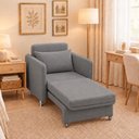 Ver imagem 1 de Sofá Cama Solteiro 1 Lugar 175cm Daiana Suede Chumbo Império Decor