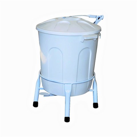 Lixeira Plástica com Suporte Pedal em Aço Branca 10 Litros
