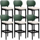 Ver imagem 1 de Kit 6 Banquetas Alta Bar Cozinha Sala Jantar Fixa Betta L02 Preto Facto Verde Linho Cru - Lyam