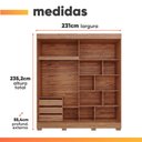 Ver imagem 3 de Guarda Roupas Casal 2 Portas de Correr com Espelho 3 Gavetas 100% MDF Ilana