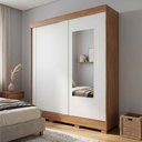 Ver imagem 2 de Guarda Roupas Casal 2 Portas de Correr com Espelho 3 Gavetas 100% MDF Ilana