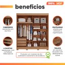 Ver mais imagens de Guarda Roupas Casal 2 Portas de Correr com Espelho 3 Gavetas 100% MDF Ilana