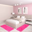 Ver imagem 1 de Jogo Tapete Passadeira Quarto 2 Uni Rosa 50 X 140 Cm