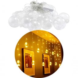 Pisca Cordão Varal Decorativo 12 Lâmpadas com Led Amarelo 3m - 6