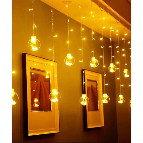 Pisca Cordão Varal Decorativo 12 Lâmpadas com Led Amarelo 3m