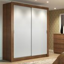 Ver imagem 1 de Guarda-roupa Solteiro Madesa Dallas 2 Portas de Correr 2 Gavetas - Rustic/branco