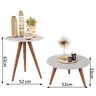 Conjunto Mesa de Centro e Mesa Lateral Retrô Natália Branco - Rede Móveis - 3