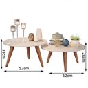 Ver imagem 3 de Conjunto Mesa de Centro Retrô Ísis Off White - Rede Móveis