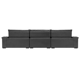 Sofá Retrátil e Reclinável 4,15m Molas Ensacadas Cama inBox Big Space com Bordado 3D Velusoft - 6