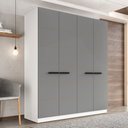 Ver imagem 1 de Guarda-roupa Casal Lisboa 4 Portas 4 Gavetas Branco/cinza - Politorno