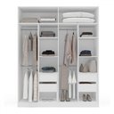 Ver imagem 3 de Guarda-roupa Casal Lisboa 4 Portas 4 Gavetas Branco/cinza - Politorno