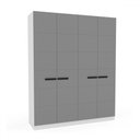 Ver imagem 2 de Guarda-roupa Casal Lisboa 4 Portas 4 Gavetas Branco/cinza - Politorno