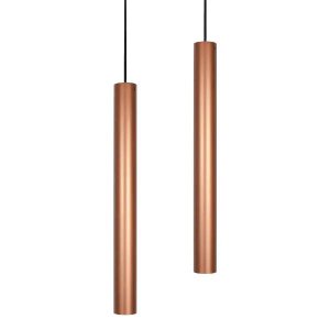 Kit 2 Pendente Tubo 50cm Gu10 Cobre para Bancada Cozinha Banheiro Quarto