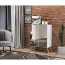 Ver mais imagens de Aparador Retrô com Espelho Multimóveis Cantinho do Café com 2 Portas FG3613 Branco/Natural