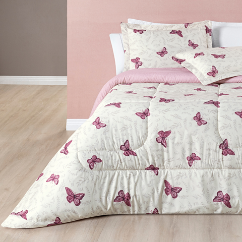 Cobredrom Grosso King Size 200 Fios Nyla Dupla Face Estampado Super Fofinho Avere:rose