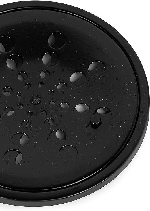 Ralo Grelha Black Preto 10x10 Redondo com Caixilho Fecho Sistema Abre e Fecha para Banheiro - 1