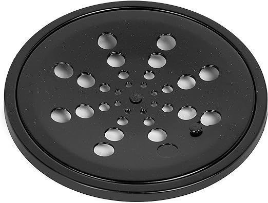 Ralo Grelha Black Preto 10x10 Redondo com Caixilho Fecho Sistema Abre e Fecha para Banheiro - 2