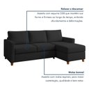 Ver imagem 4 de Sofá com Chaise 4 Lugares Linho Moov Yescasa Preto