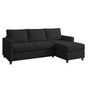 Ver imagem 2 de Sofá com Chaise 4 Lugares Linho Moov Yescasa Preto