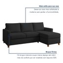 Ver imagem 5 de Sofá com Chaise 4 Lugares Linho Moov Yescasa Preto