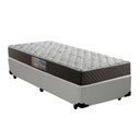 Ver imagem 1 de Cama Box Solteiro Colchão Mola Bonnel Belos Sonhos + Box Sintético 60x88x188 Cinza