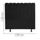 Ver imagem 3 de Cabeceira Estofada Alanis 195CM King Suede Preto - D A DECOR