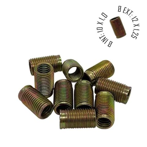 Rosca Postiça Bucha Roscada - M10x1,0 - M12x1,25 - 10 Pçs