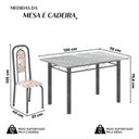 Ver imagem 3 de Conjunto de Mesa com 4 Cadeiras Lara Prata/Bege