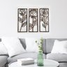 Trio de Quadros Decorativos Vazados Flores Cartoon em Mdf Decoração Sala - Homedecor Up Art Personal - 2