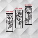 Ver imagem 3 de Trio de Quadros Decorativos Vazados Flores Cartoon em Mdf Decoração Sala - Homedecor Up Art Personal