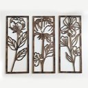 Ver imagem 1 de Trio de Quadros Decorativos Vazados Flores Cartoon em Mdf Decoração Sala - Homedecor Up Art Personal