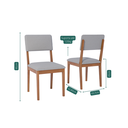 Ver imagem 3 de Kit 2 Cadeiras para Sala de Jantar Sabiá Marrom/Cinamomo/Cinza