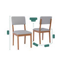 Ver imagem 2 de Kit 2 Cadeiras para Sala de Jantar Sabiá Marrom/Cinamomo/Cinza