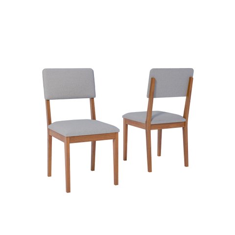 Kit 2 Cadeiras para Sala de Jantar Sabiá Marrom/Cinamomo/Cinza