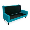 Ver imagem 4 de Kit Cabeceira Mirage + Calçadeira Baú Felix King Size 195cm Suede - Ecotec Decor:Azul Turquesa